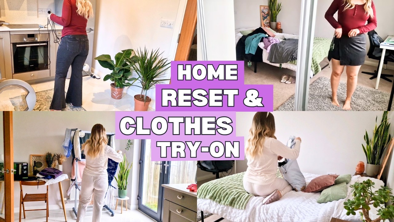 Kitchen Clean & Full Halara Haul Clothes Try-On | Silent & Faceless Vlog | Home Reset & Laundry Day