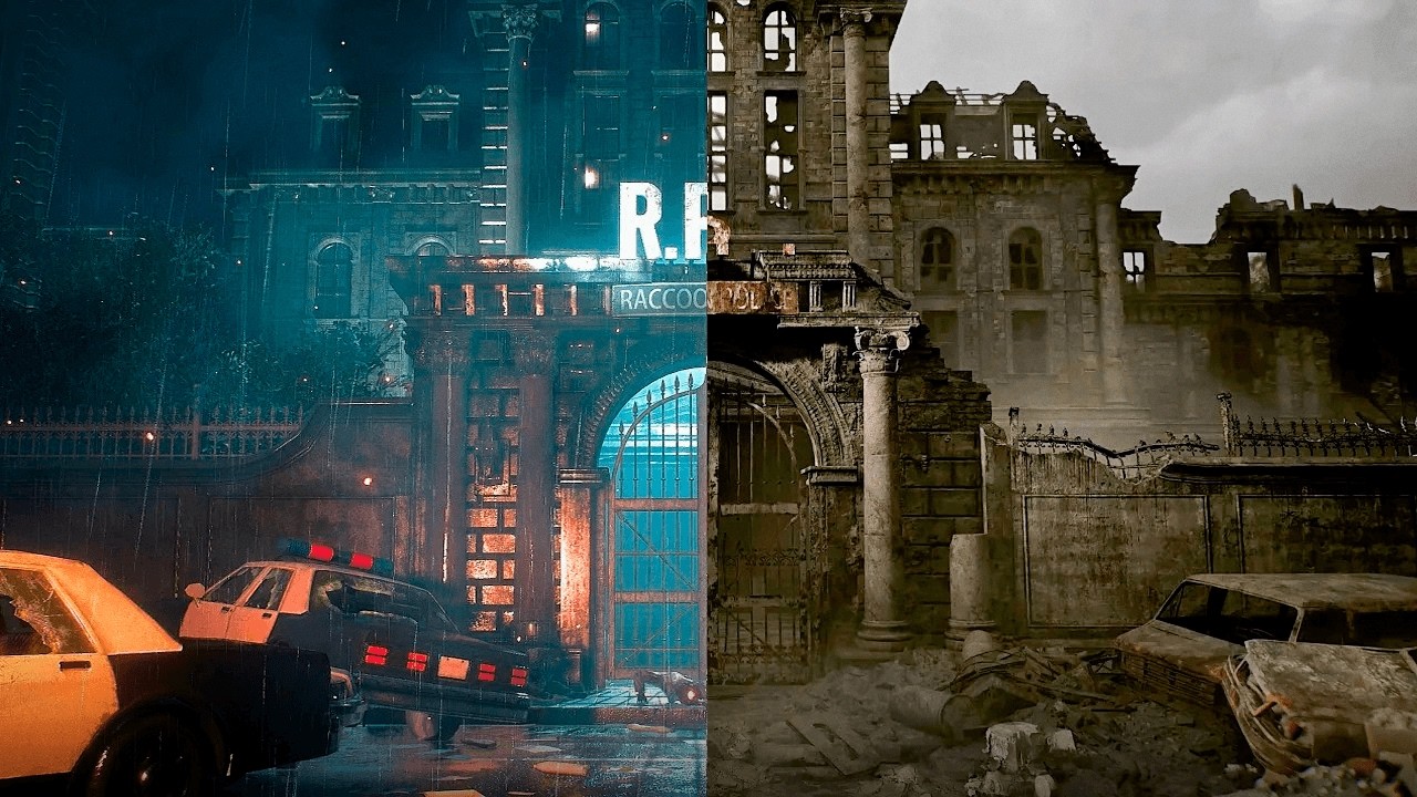 RESIDENT EVIL 9 REQUIEM X RESIDENT EVIL 2: COMPARAÇÃO DE RACCOON CITY ANTES E DEPOIS
