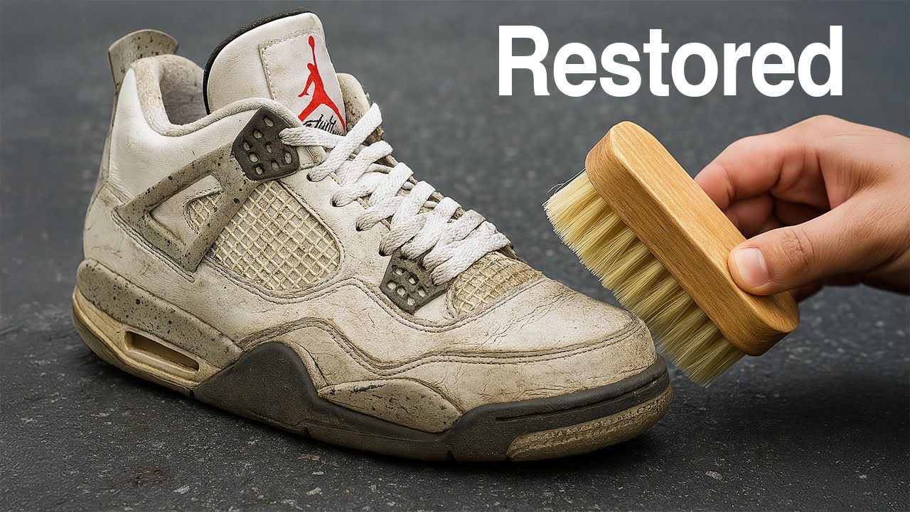 Jordan 4 Cement 2012 Restoration – Deep Cleaning & Midsole Repaint with Angelus