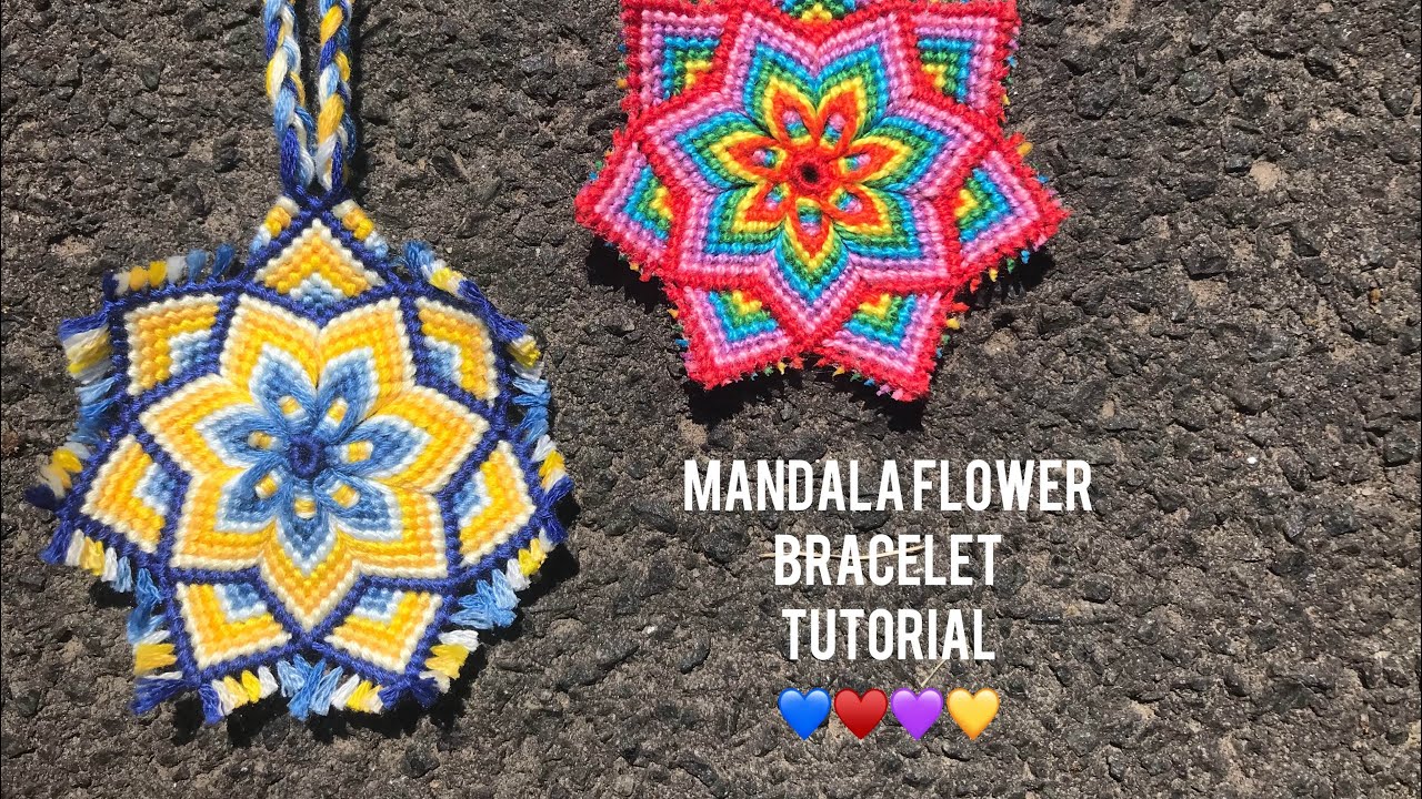 Mandala Flower Bracelet Tutorial (advanced) - Friendship Bracelets | CreationsByClaira