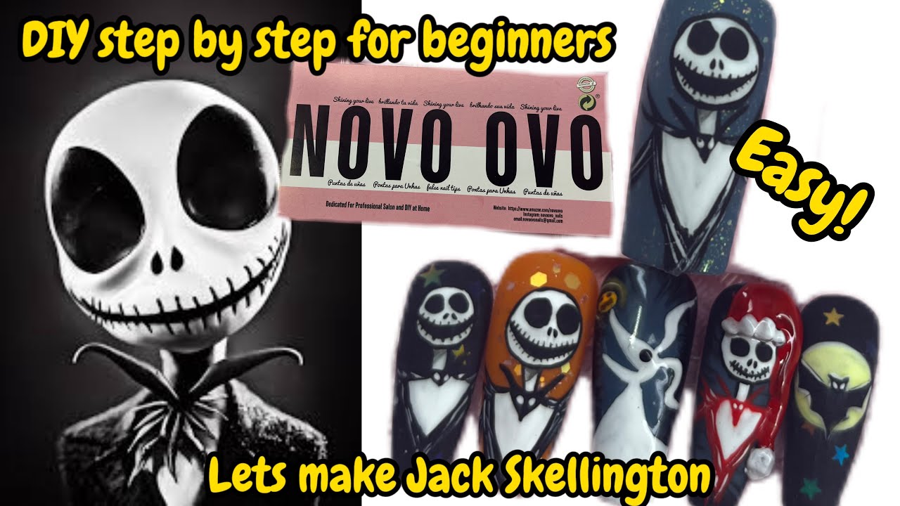 Diy Jack skellington Nail Art Tutorial for Beginners