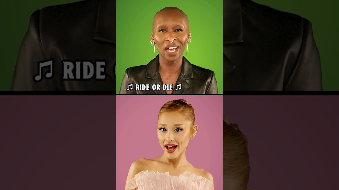 Wicked stars Ariana Grande and Cynthia Erivo on the Tonight Show 💚🩷 #wicked #wickedmusical