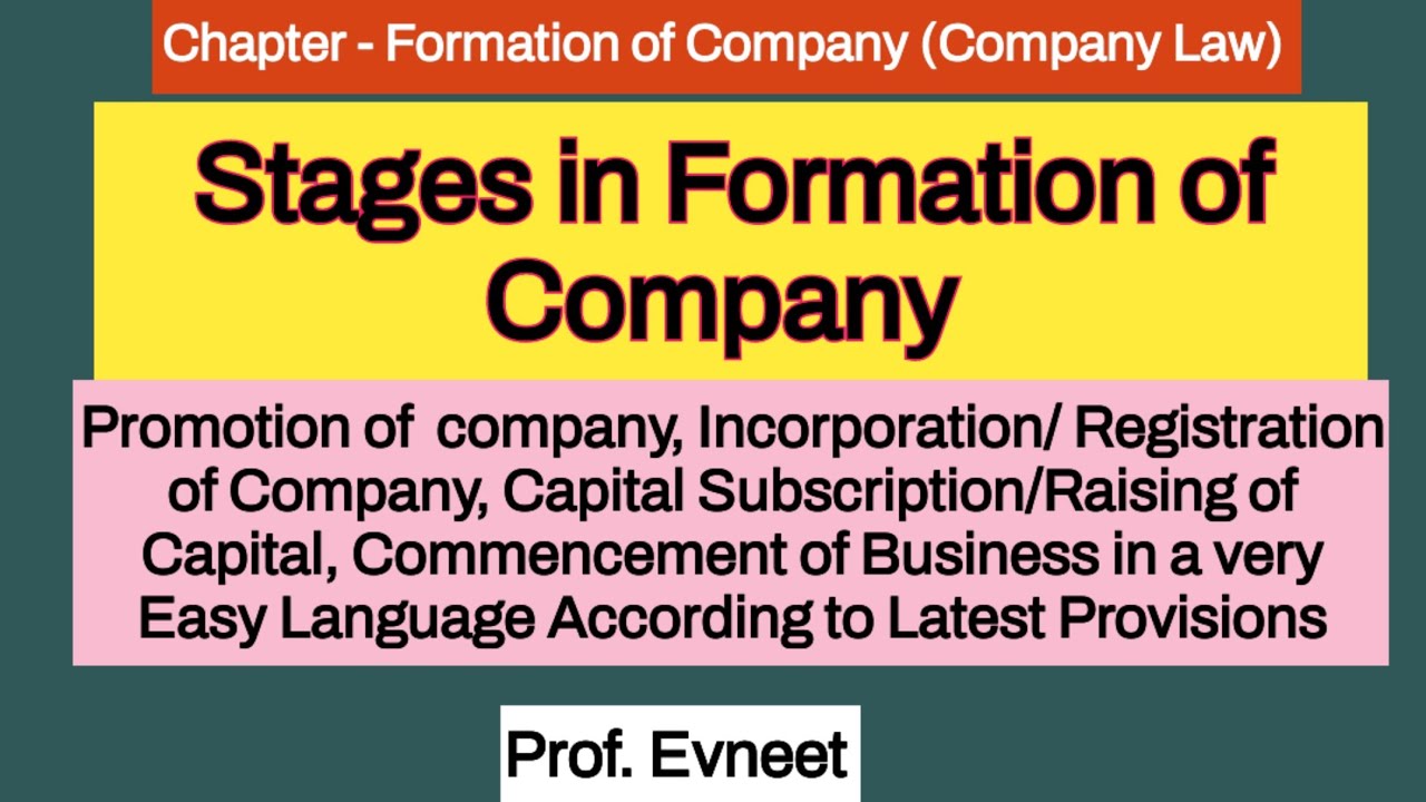 Formation of a Company| Stages in Formation of a Company in Company Law| Incorporation & Promotion