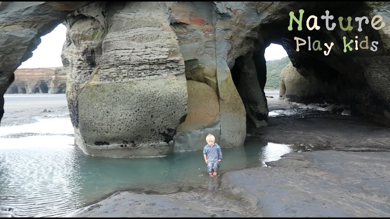 Kids explore spooky sea caves and find a 