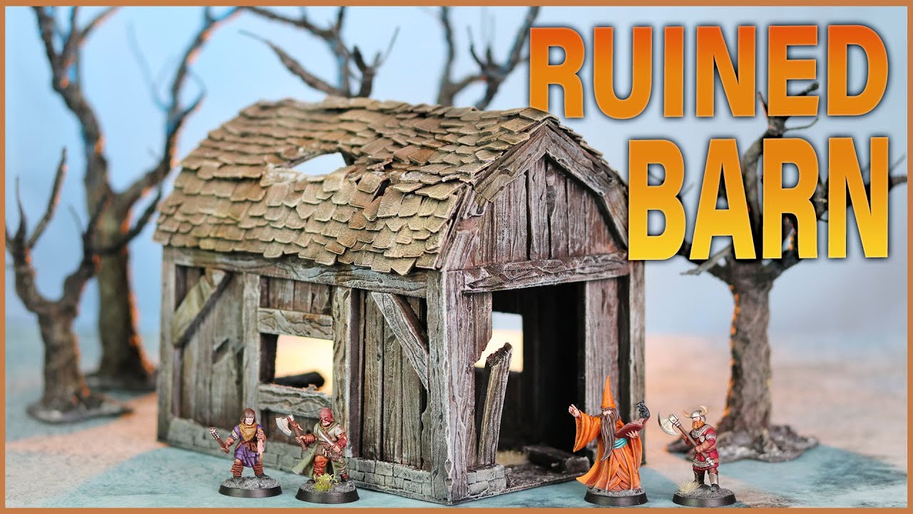 Ruined Barn Terrain Build for Wargaming and the Tabletop