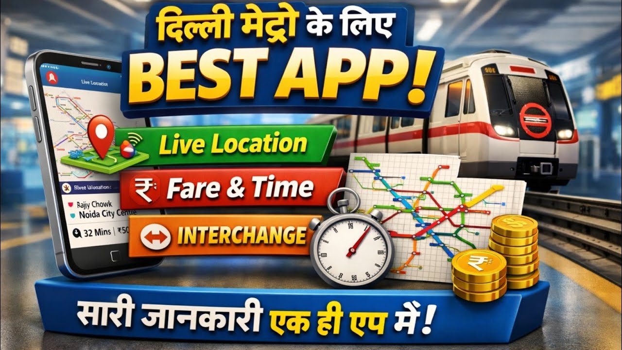 Delhi Metro Ke Liye Best App | Delhi Metro App Use | Metro Live Location | Rate | Journey Time