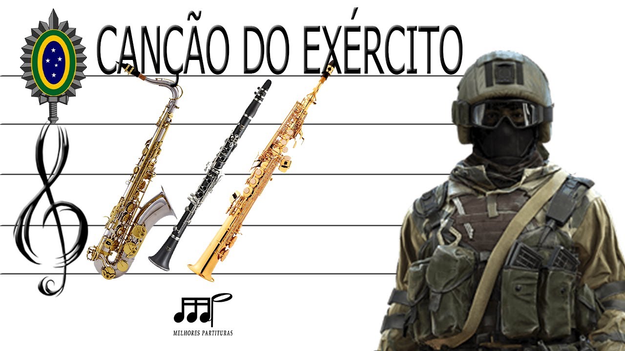 Partitura Dobrado Canção do Exército - Sax Tenor, Soprano, Clarinete (Bb)