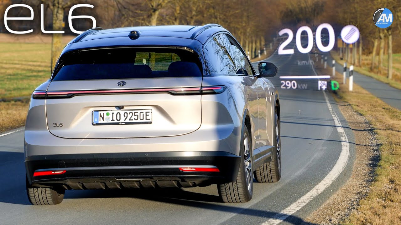 NIO EL6 (490hp) | 0-200 km/h Autobahn acceleration🏁| by Automann in 4K