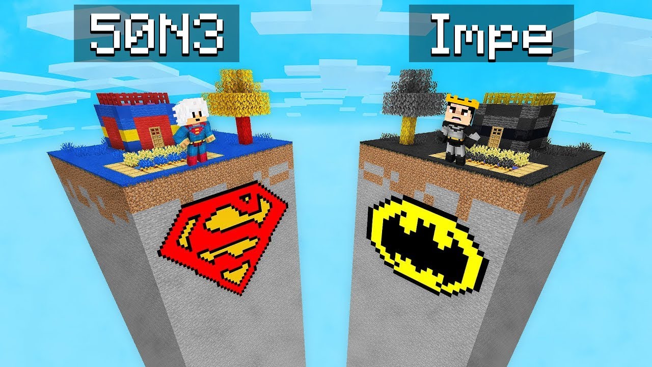 POSLEDNJI KO OSTANE NA MINECRAFT CHUNKU POBJEĐUJE!! 😮 (SUPERMAN VS BATMAN)