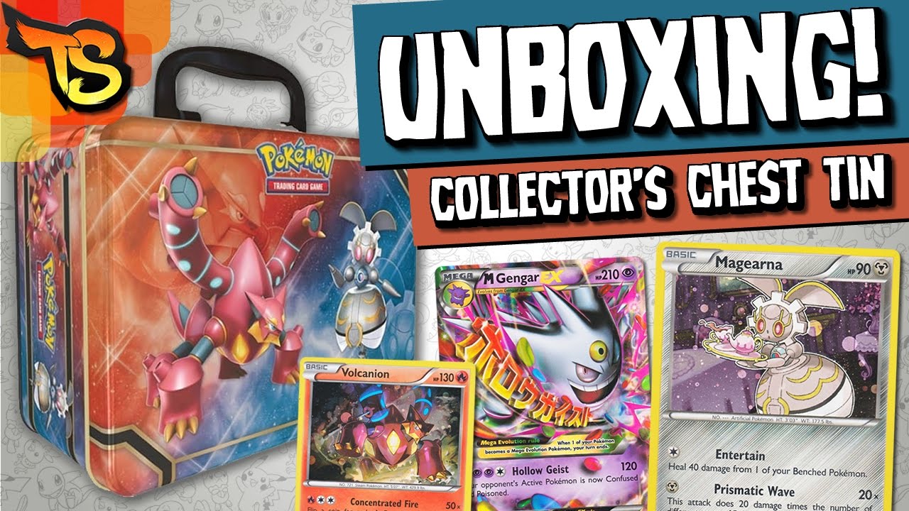 Pokémon TCG - Unboxing Lata Collector's Chest Volcanion e Magearna!