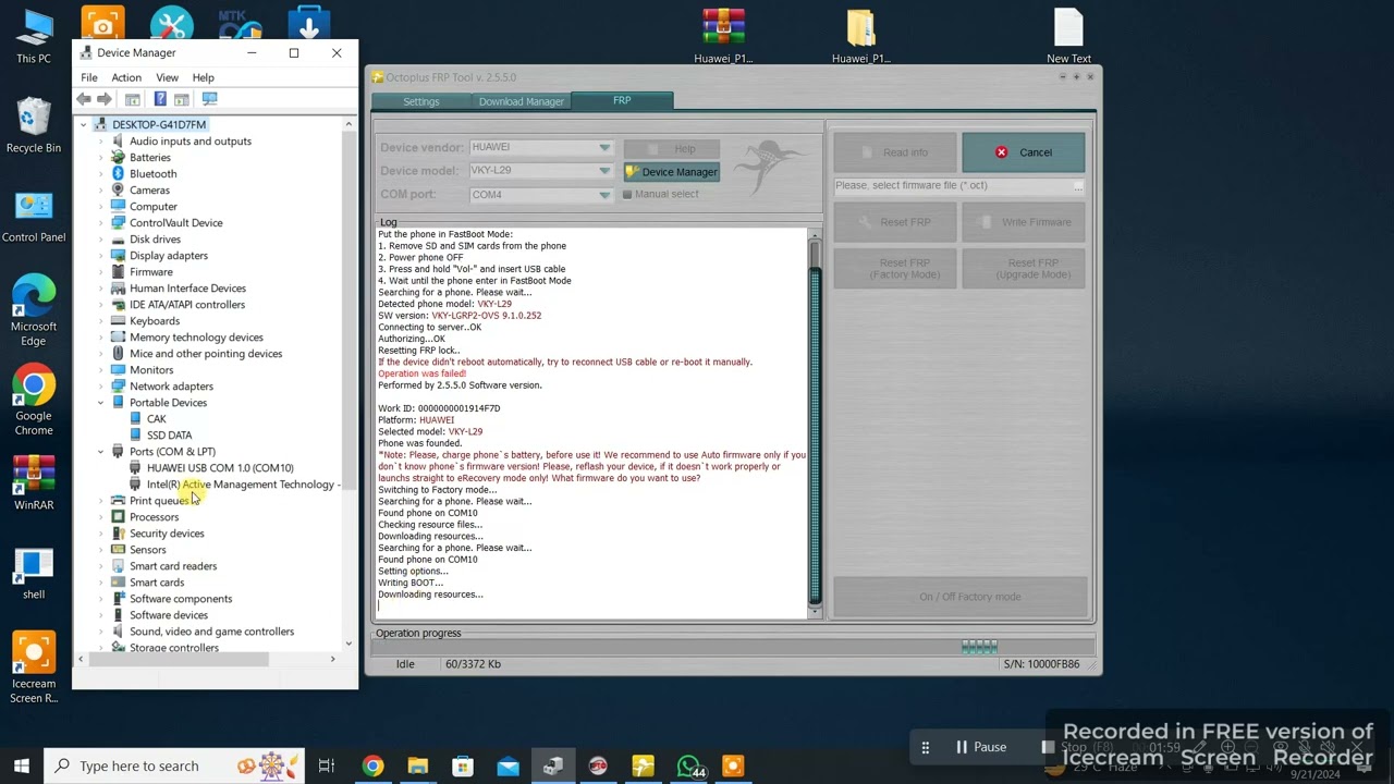 Bypass FRP Huawei P10 Plus VKY L29 by Octoplus FRP Tool 100%