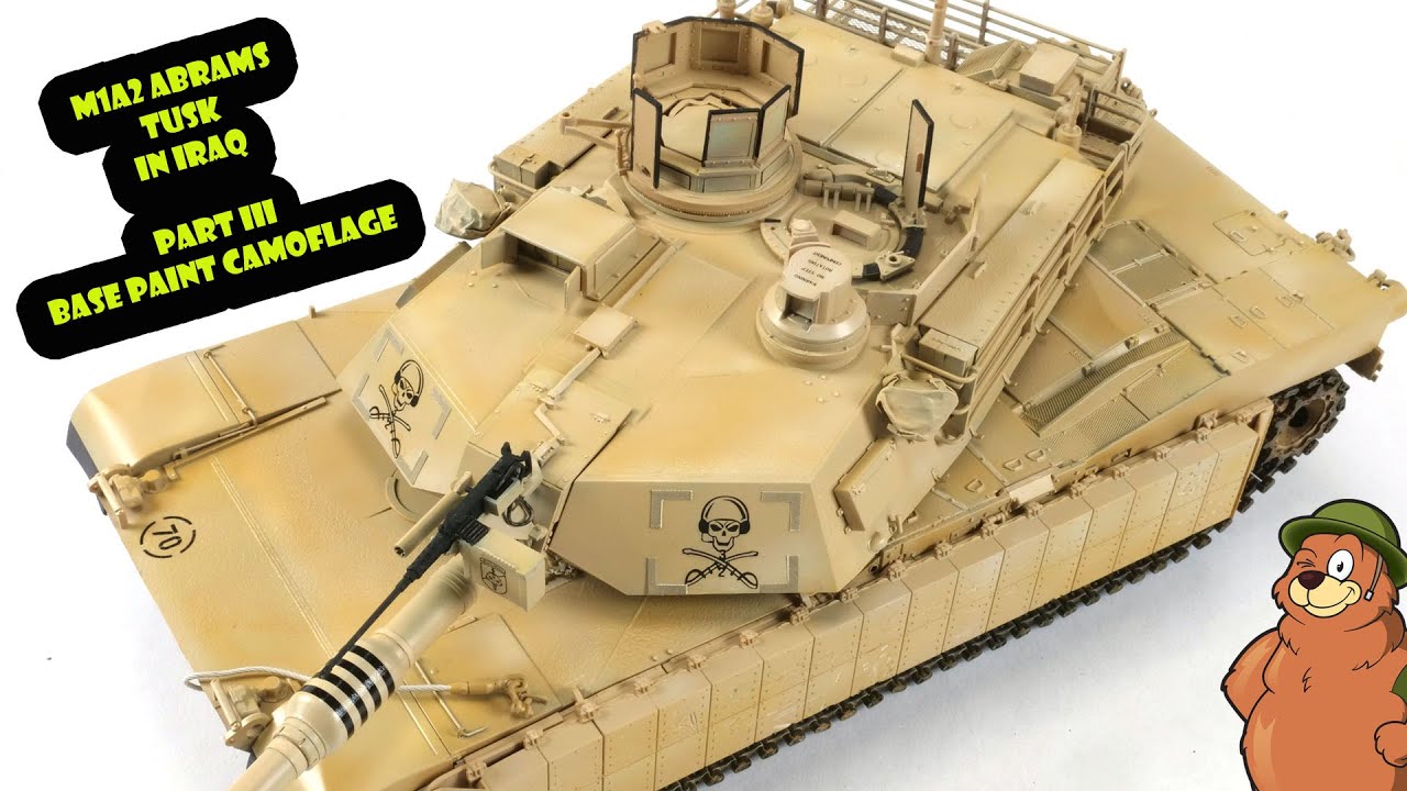 Academy M1A2 TUSK I in Iraq - Part III How to airbrush the camouflage paint  (Contrast Technique)