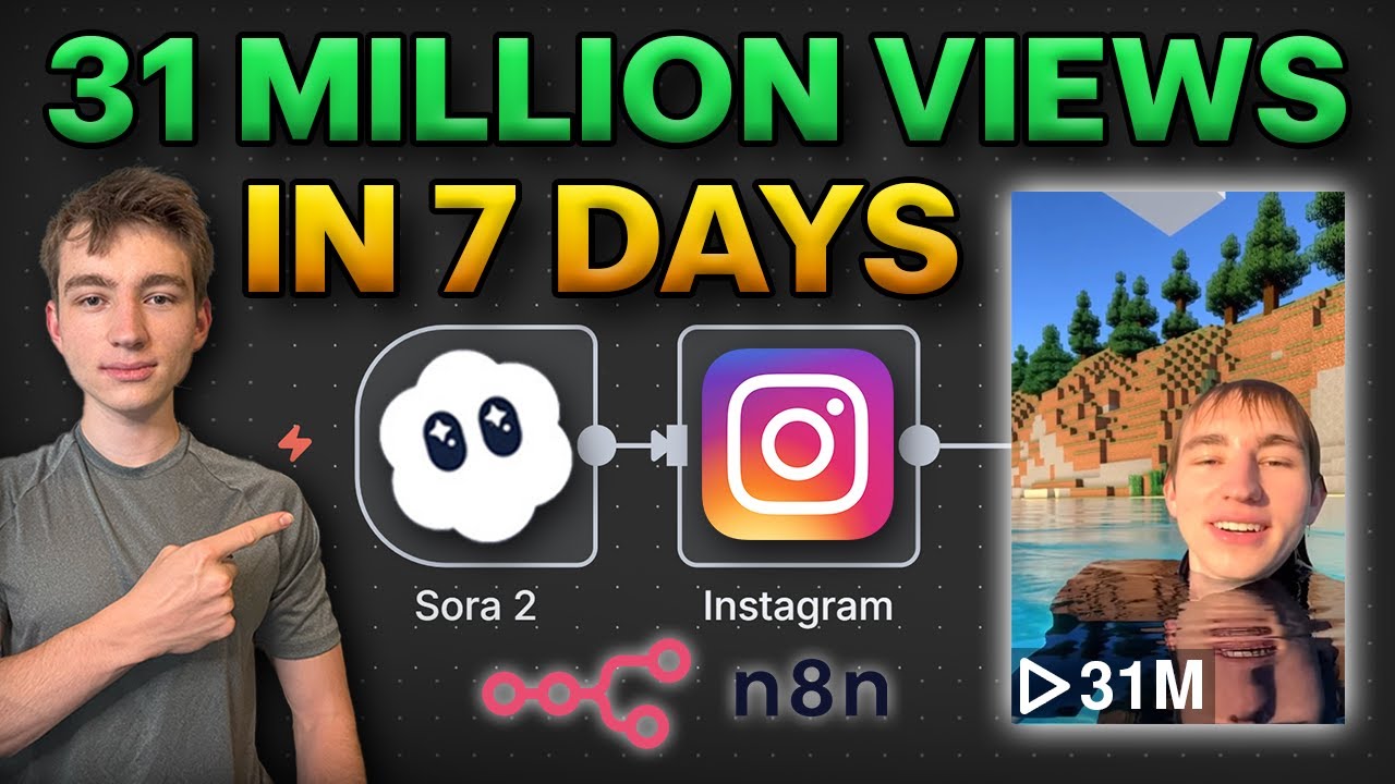 100% автоматизированный клон ИИ Sora 2 с этой системой ИИ (n8n)
