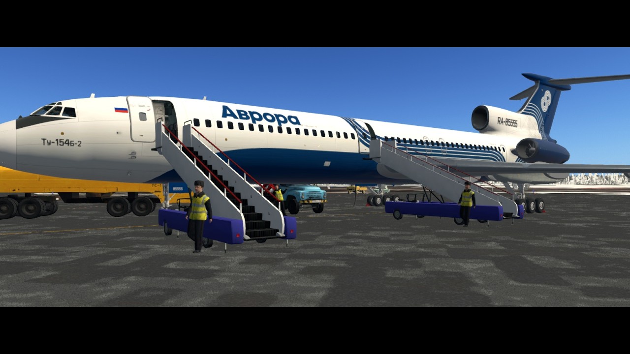 X-PLANE 11 TU-154 AURORA Южно-Сахалинск(UHSS)-Якутск(UEEE),Vatsim