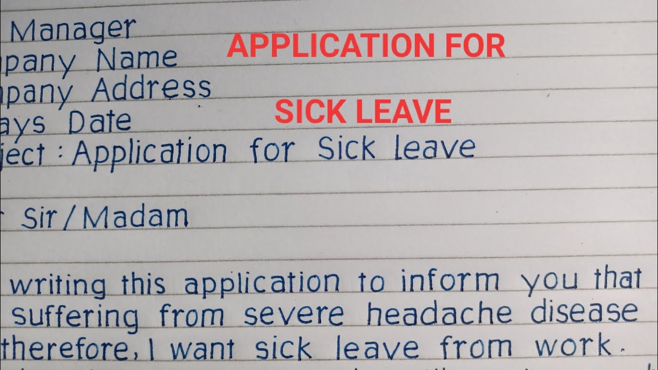 How to write leave application for office//Sick leave application from work.