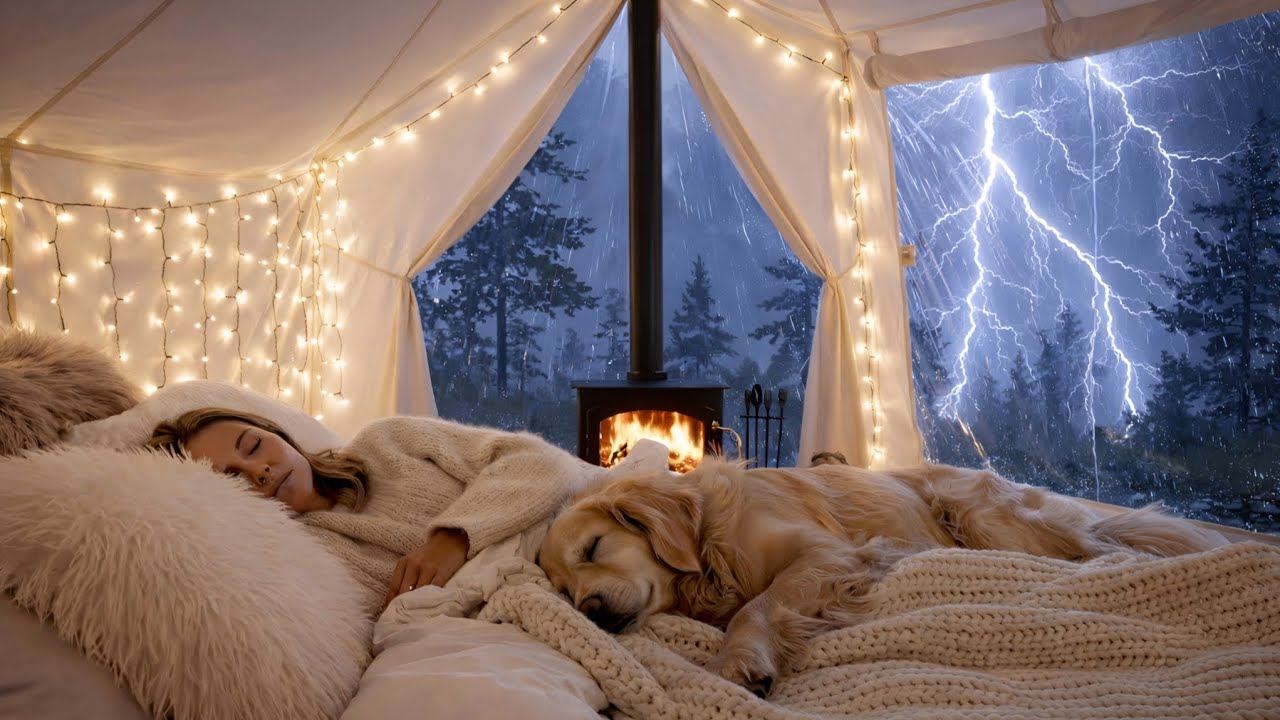 ASMR Rain Solo Camping in the Deep Forest | Cozy Sleep with My Beloved Pet