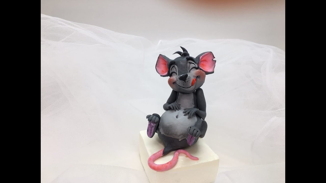Крыса обжора из мастики МК Танинторт Rat glutton_Rato de frito