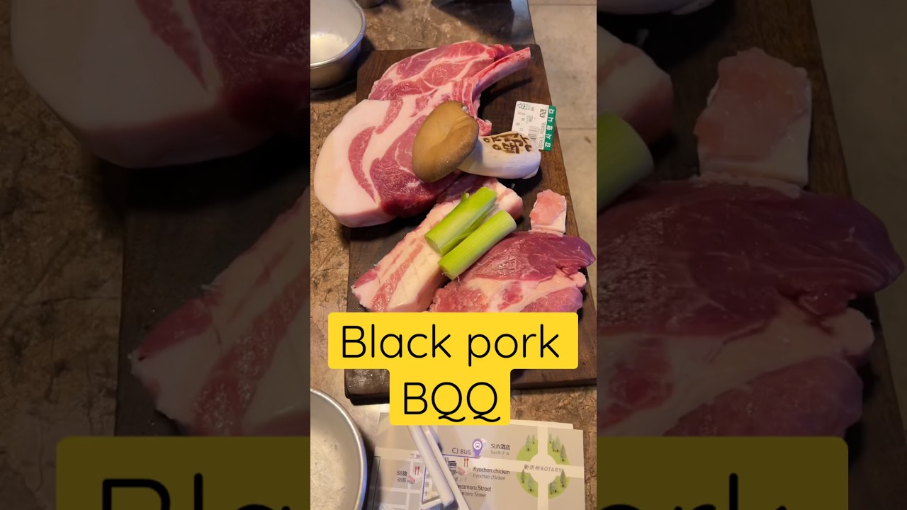 Korea black pork BBQ🥩 #koreafood #seoulfood #foodreview #whattoeat #delicious #tasty #foodmatterbyG