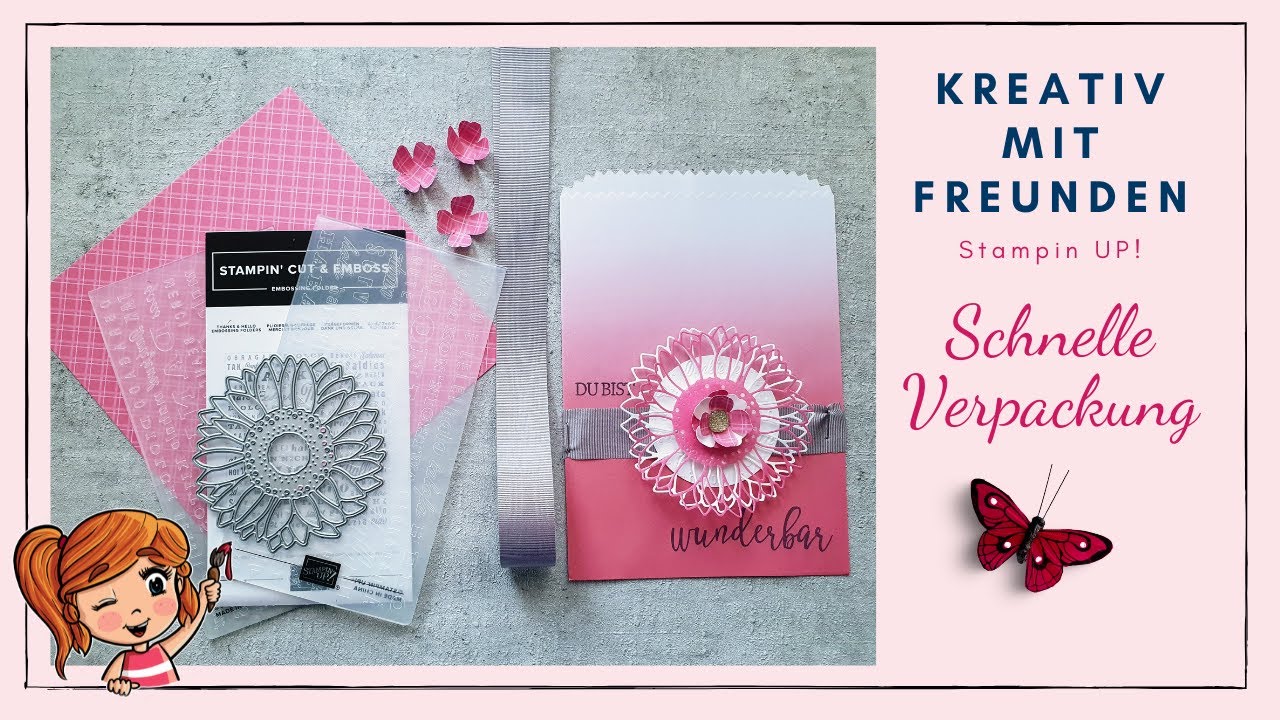 Schnelle Verpackung / Kreativ mit  Freunden / Geschenktüten Ombré Effekt / Stampin UP! /Sonnenblumen