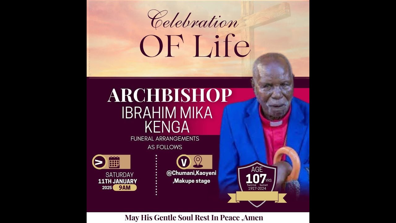 KUMPUMUZISHA MWENDAZAKE ARCHBISHOP IBRAHIM MIKA KENGA