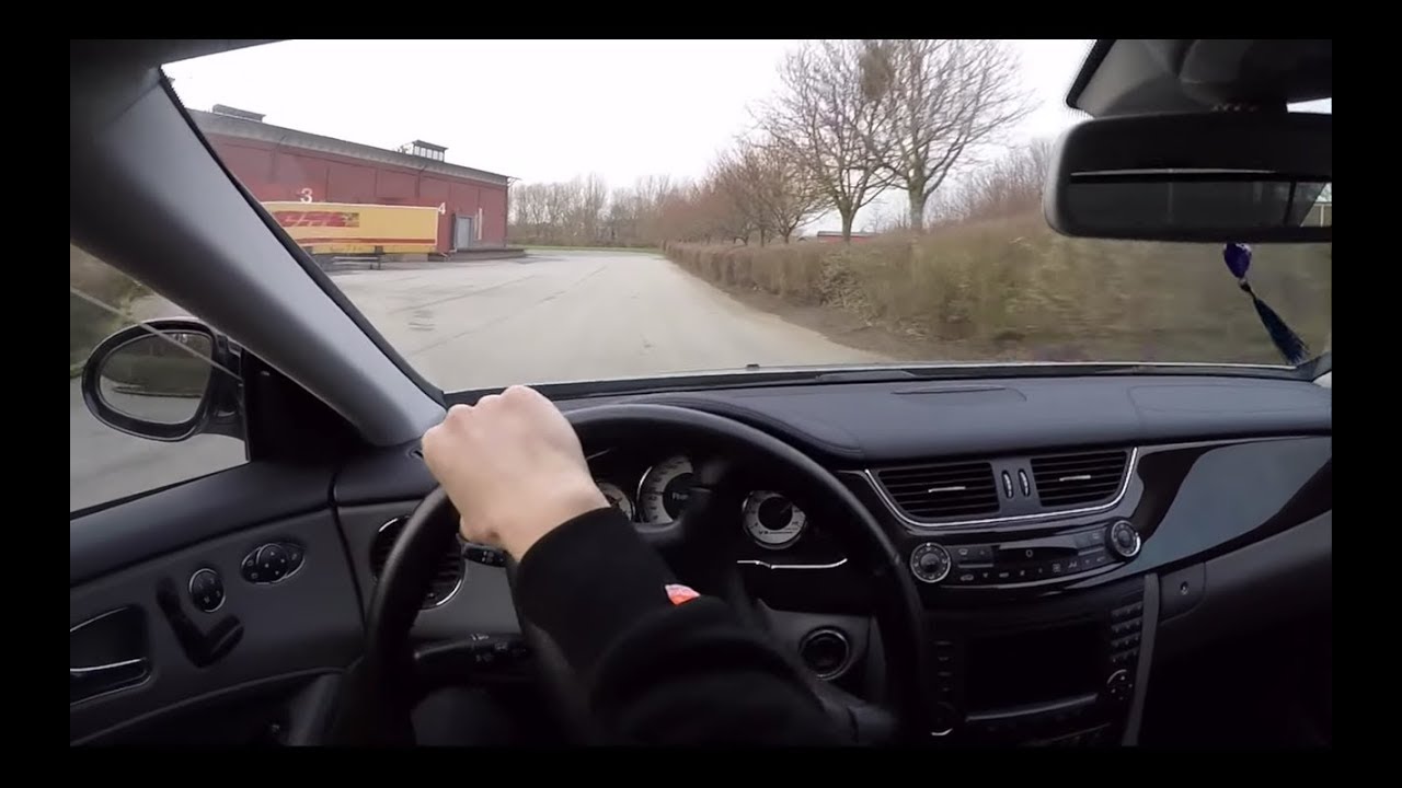 Веселый силовой занос Mercedes CLS 55 AMG 550 л.с. POV/60 кадров в секунду