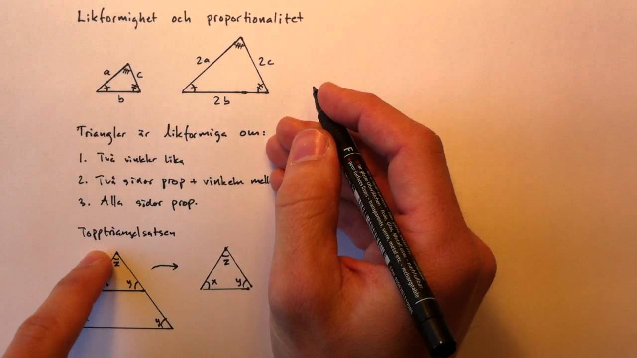 Topptriangelsatsen och Transversalsatsen