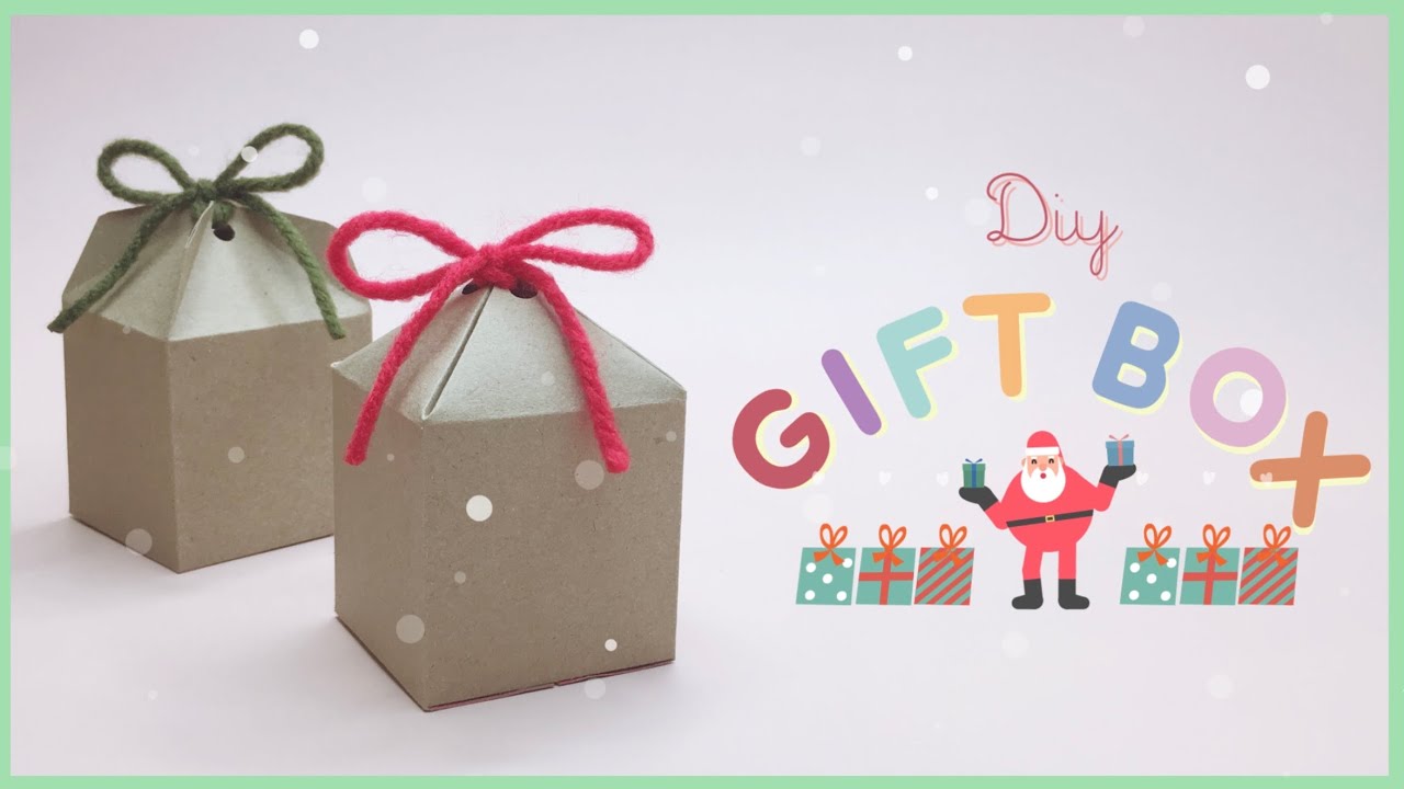 วิธีห่อของขวัญ วิธีทำกล่องของขวัญต้อนรับวันปีใหม่ 🎅🎁 - DIY Pyramid Top Paper Gift Box Packaging