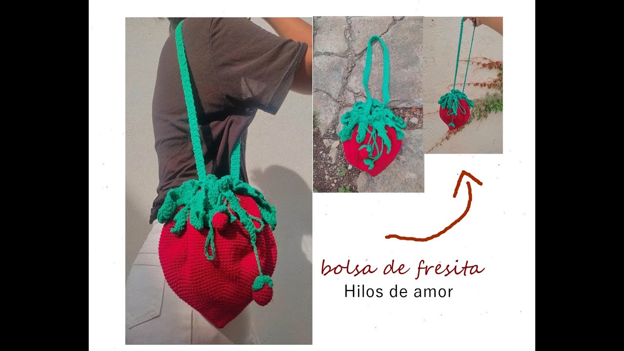 Bolsa de Fresa 🍓 a crochet | Paso a paso | Muy fácil