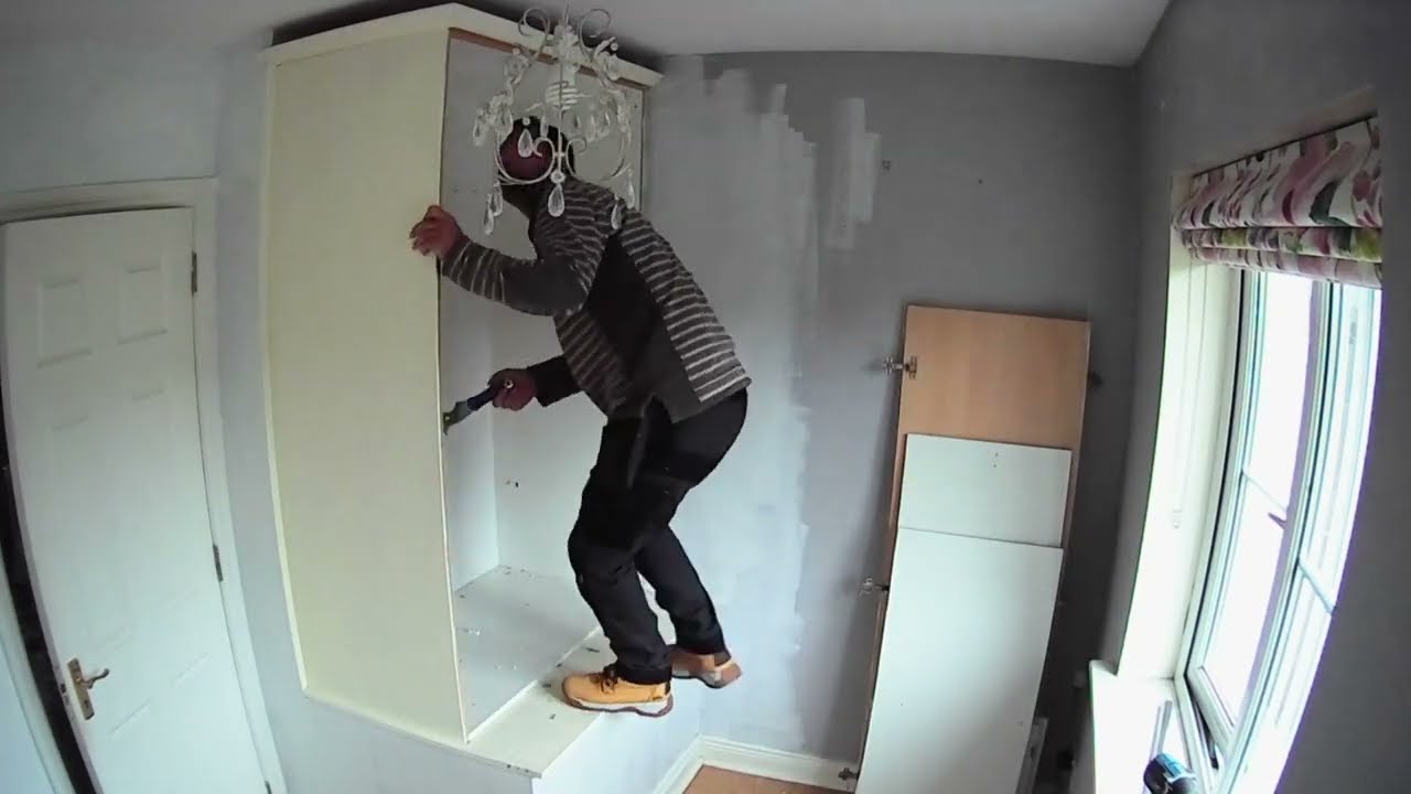 Box room, built in bed, removing the old wardrobe
