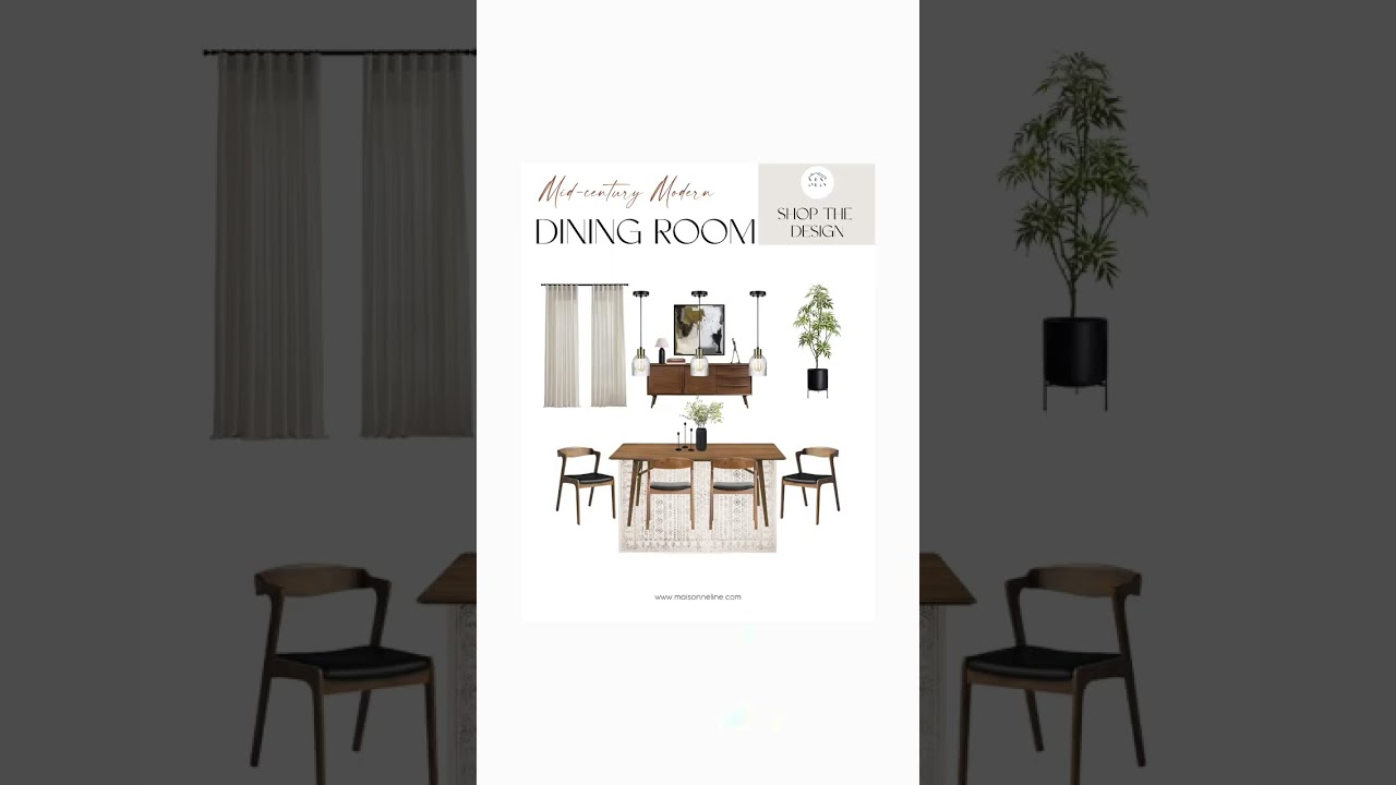 Mid-Century Modern Dining Room - Design Board | Maison Neline