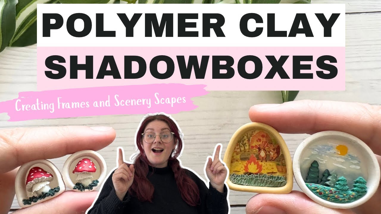 Мастер-класс по созданию рамок из полимерной глины Shadowbox | Серьги с пейзажами из полимерной г...