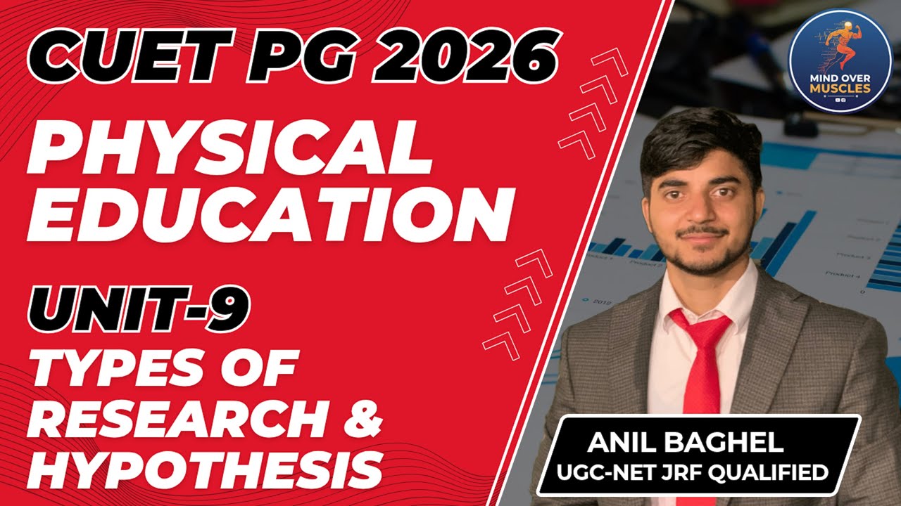 UNIT 9 TYPES OF RESEARCH & HYPOTHESIS |MPED CUET 2026| INTRODUCTION TO RESEARCH|