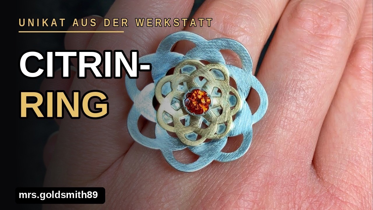 Unikat aus der Werkstatt: ✨ Handgefertigter Ring aus 925 Silber & 333 Gold &ndash; Mit strahlendem Citrin