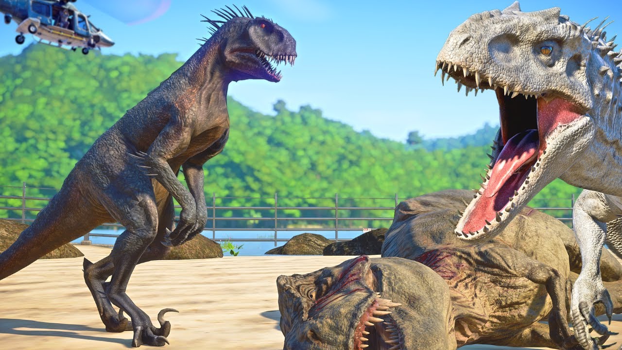 E750 Scorpios Rex the hybrid of Tyrannosaurus, Canotaurus, Velociraptor, Frog, Scorpion Fish in JWE