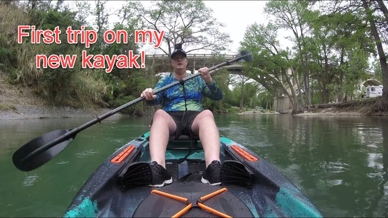 New Kayak! First float! Kayaking and fishing the Guadalupe River/Lake Dunlap in New Braunfels, Texas