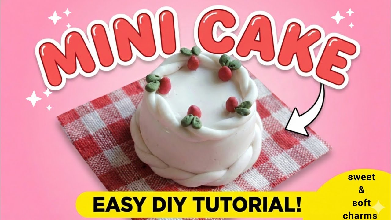 𝐃𝐈𝐘 𝐌𝐢𝐧𝐢 𝐂𝐥𝐚𝐲 𝐂𝐚𝐤𝐞🍓🎂l without mould🌿 step by step tutorial 🌹