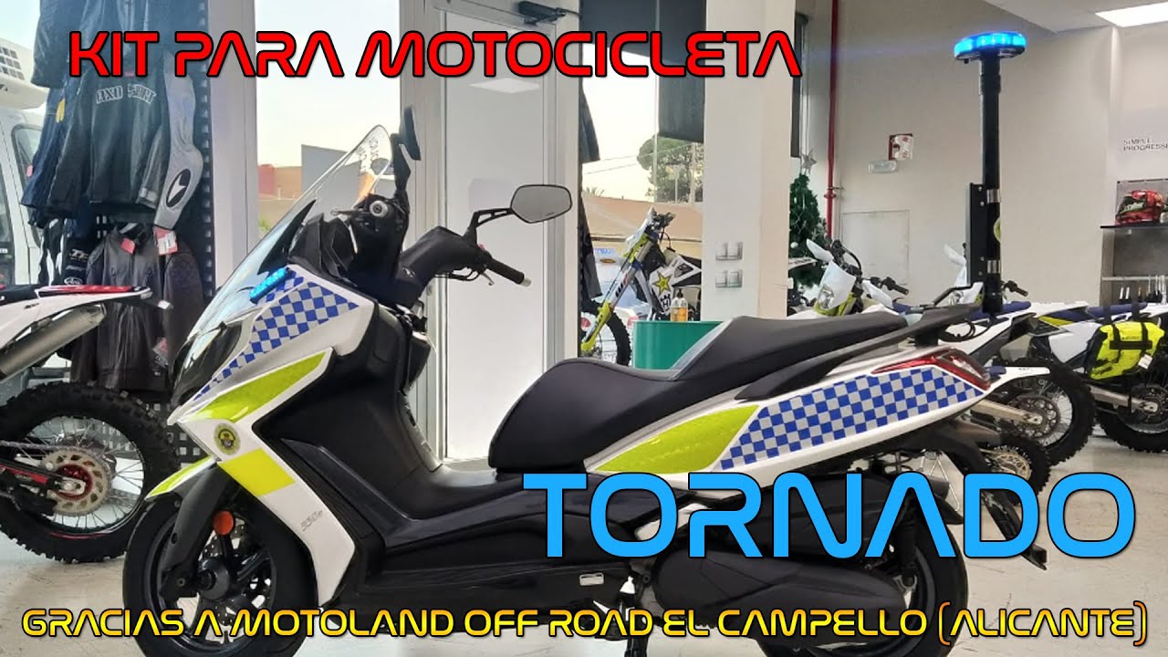 KIT COMPLETO MOTOCICLETA POLICIAL TORNADO EN WWW.LEDIBERICA.ES