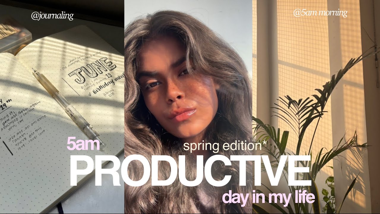 5AM PRODUCTIVE spring DAY IN MY LIFE | morning routine, journaling and getting things done 👩‍💻