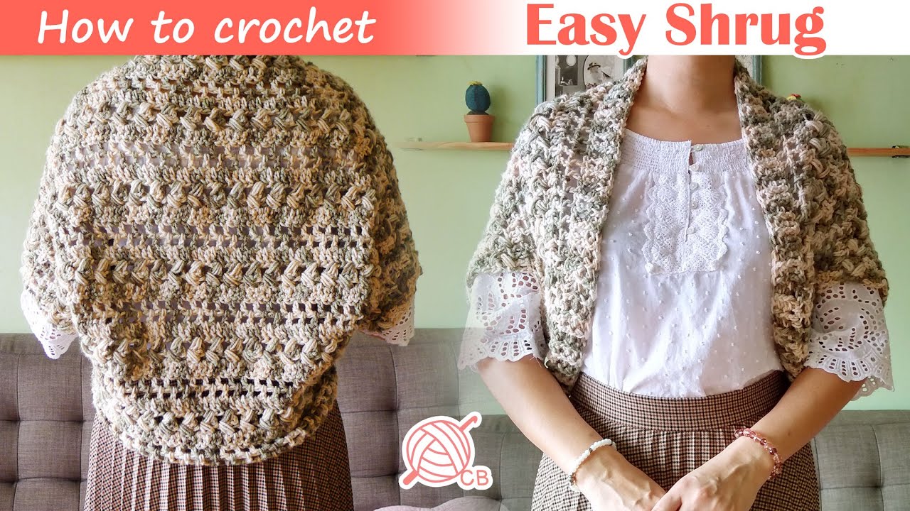 [ENG Sub] Easy Shrug - Cardigan a crochet Fácil Rectangular - Braided Stitch Cardigan