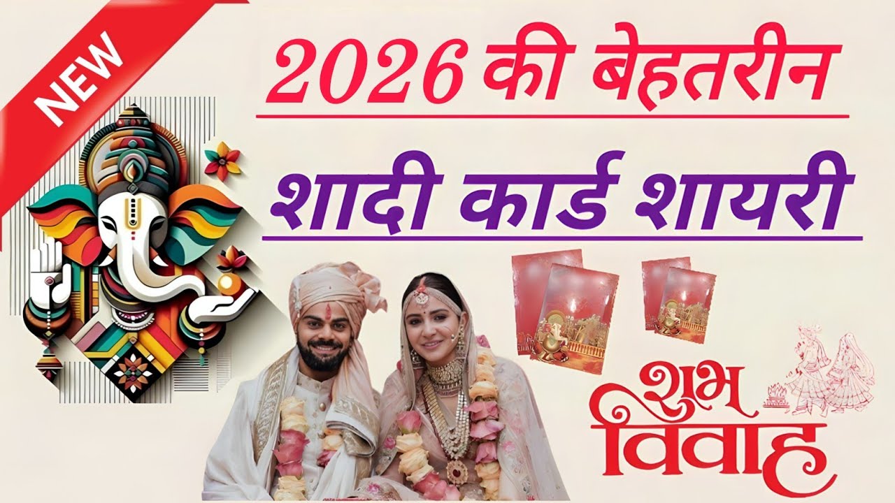New Shadi Card Shayari In Hindi 2025 | शादी के कार्ड पर लिखे जाने वाली शायरी | Shadi Card Shayari