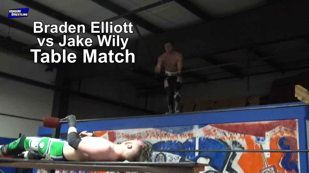 Braden Elliott vs Jake Wily Tables Match.  Free Wrestling Match