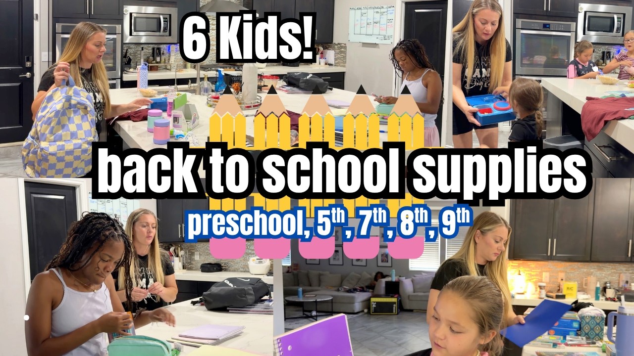 ✏️My 6 Kids BACK TO SCHOOL SUPPLIES! Preschool, 5th, 7th, 8th, 9th and Freshman in High School 🥹