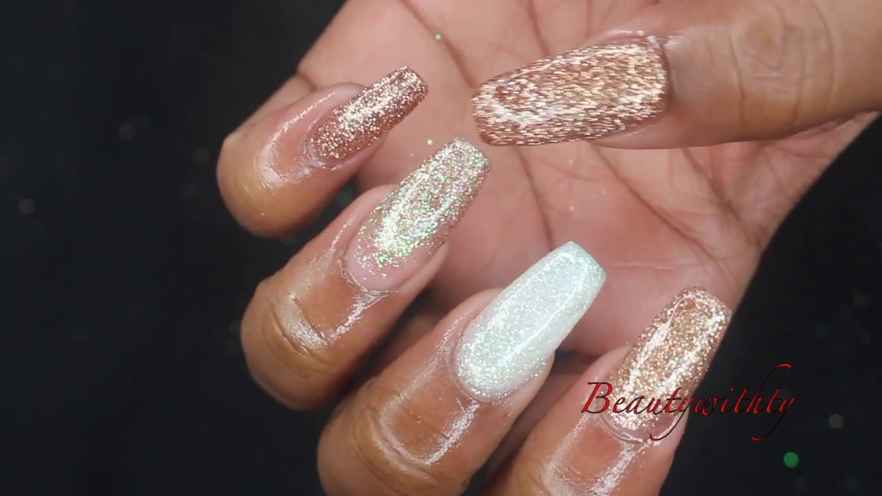 HOW TO: DIY Glitter Acrylic Nails | My first time!