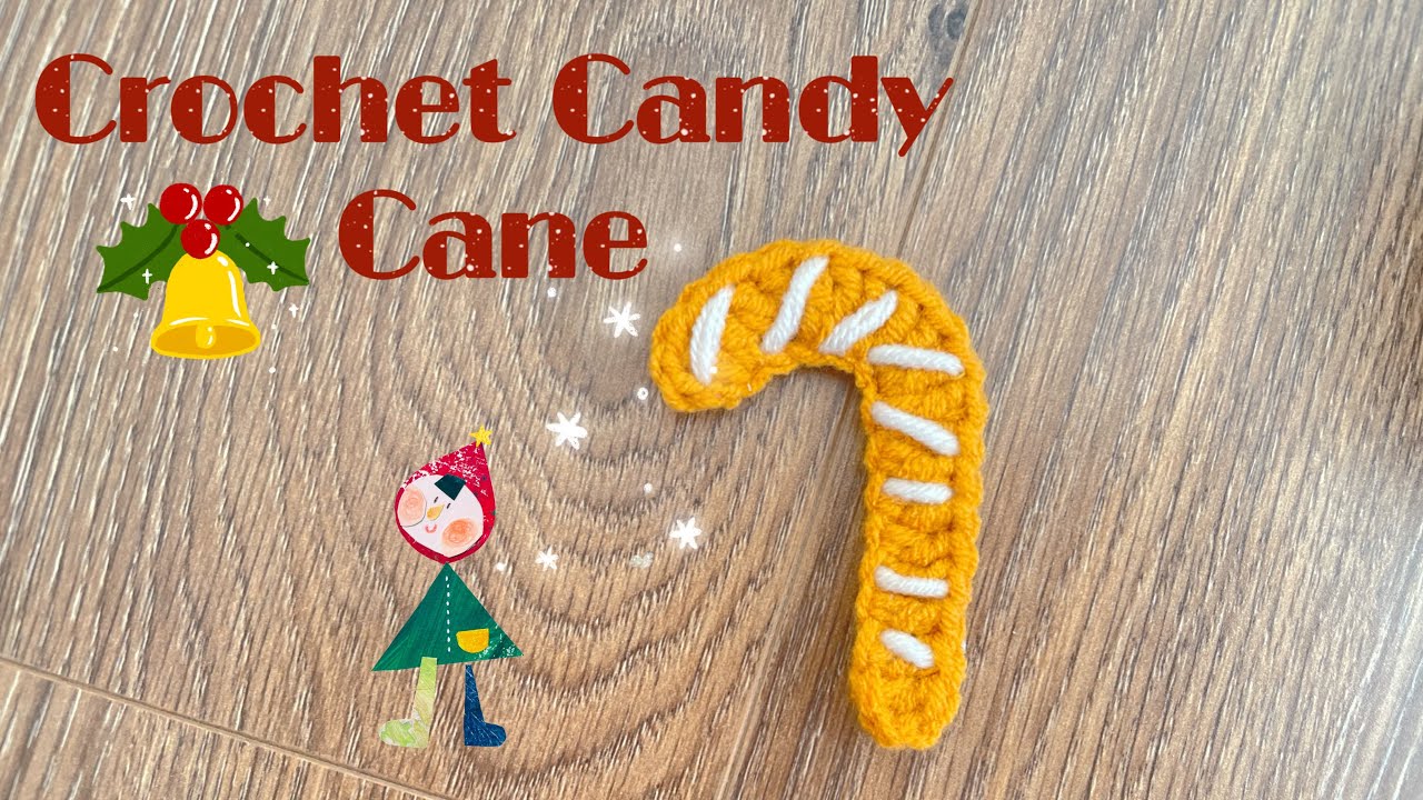 🍭Crochet Candy Cane-⭐️ Móc thanh kẹo trang trí phụ kiện giáng sinh