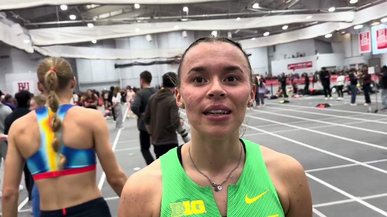 Уилма Нильсен из Орегона пробежала милю за 4:21 после решающего рывка на соревнованиях BU Valenti...