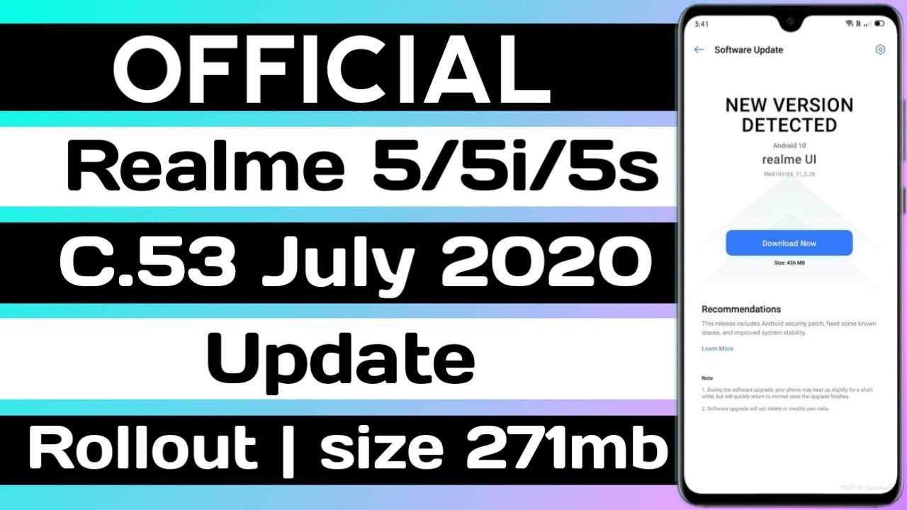 Official Realme 5/5i/5s C.53 July Update | Realme 5 C.53 July Update | Realme 5i C.53 July Update