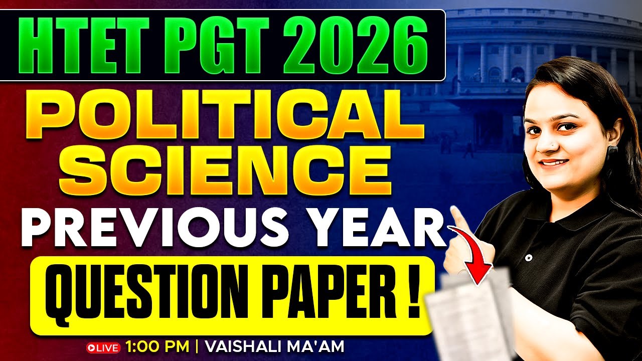 HTET PGT Political Science Previous Year Question Paper | HTET PGT Political Science By Vaishali Mam