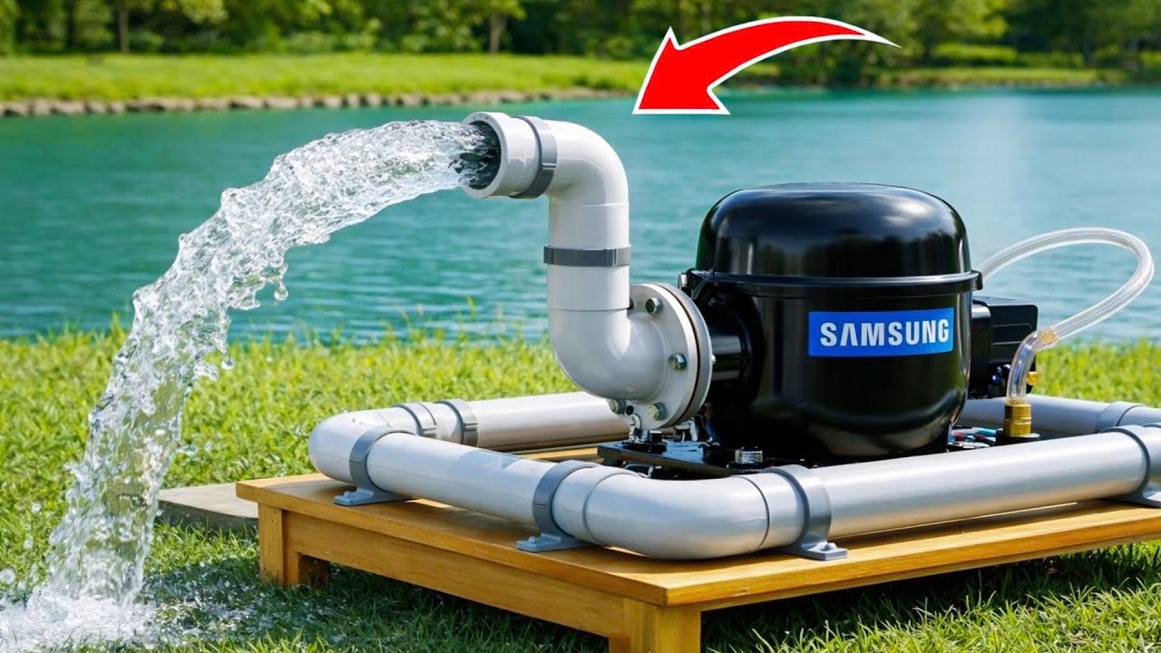 Удивительное решение, изобретенное 65-летним сантехником! Как собрать водяной насос из старого двига