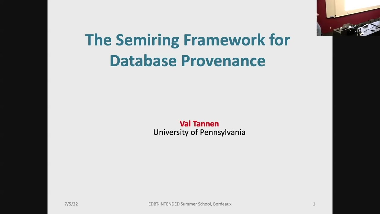 Provenance, by Val Tannen