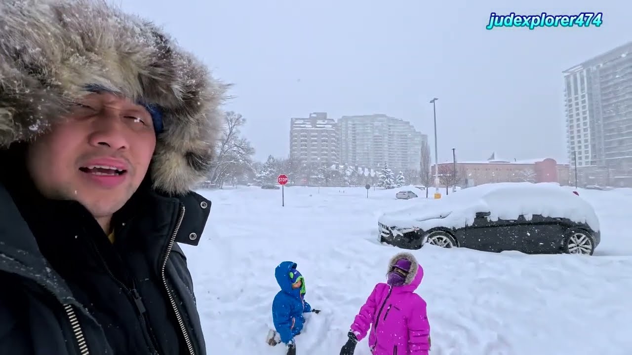 Winter fun in the snow, Toronto, Canada